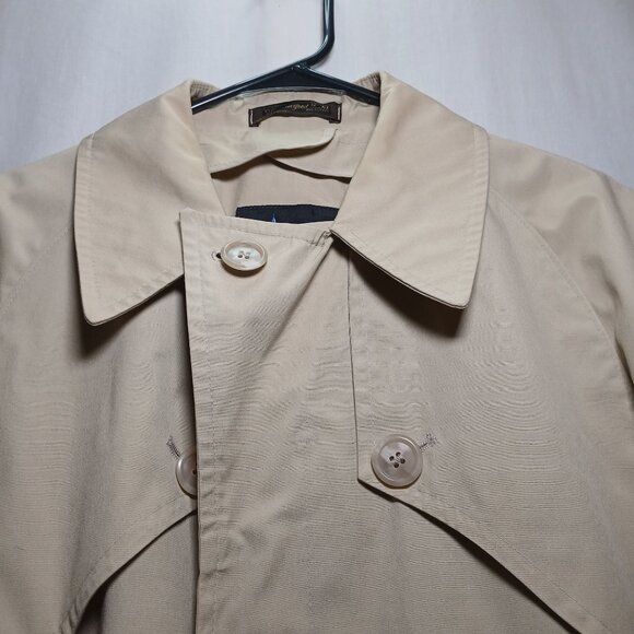 Misty Harbor Womens Trench Coat Medium Beige Button-Down Water-Resistant Classic - Picture 7 of 16